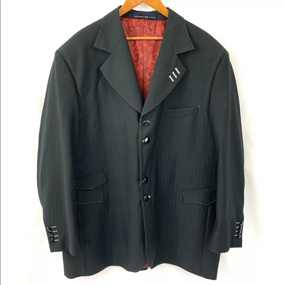 Valentino Ferrel 50R 2XL Italy Mens Blazer Black